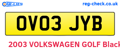 OV03JYB are the vehicle registration plates.