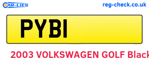 PYB1 are the vehicle registration plates.