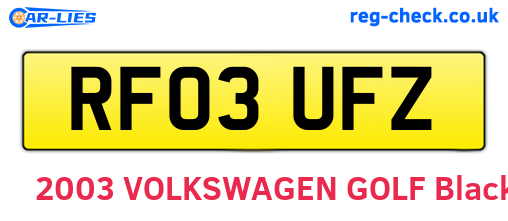 RF03UFZ are the vehicle registration plates.