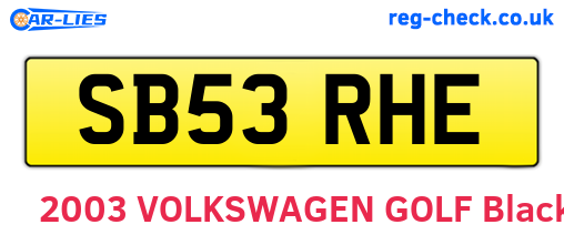 SB53RHE are the vehicle registration plates.