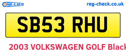 SB53RHU are the vehicle registration plates.