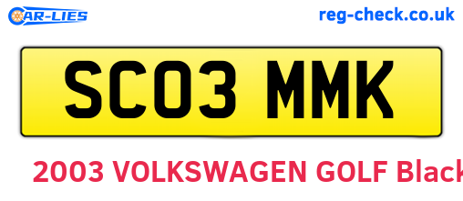 SC03MMK are the vehicle registration plates.