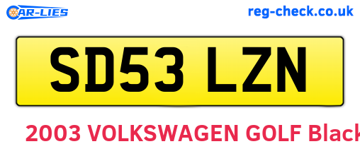 SD53LZN are the vehicle registration plates.