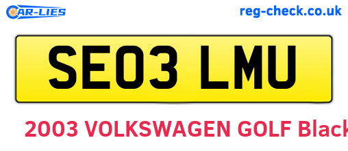 SE03LMU are the vehicle registration plates.