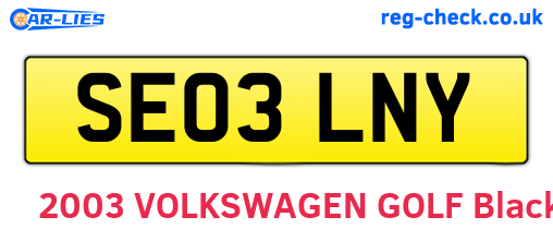 SE03LNY are the vehicle registration plates.