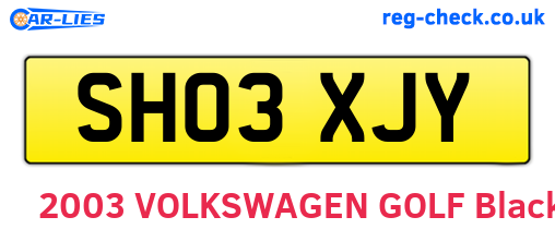 SH03XJY are the vehicle registration plates.