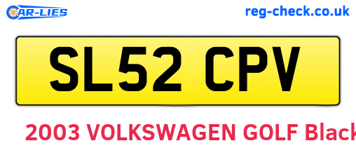 SL52CPV are the vehicle registration plates.