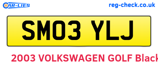SM03YLJ are the vehicle registration plates.