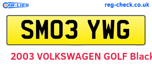 SM03YWG are the vehicle registration plates.
