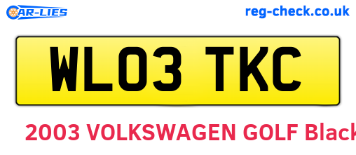 WL03TKC are the vehicle registration plates.