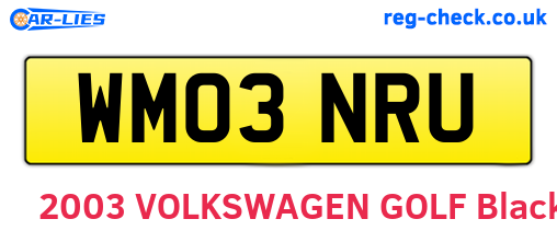 WM03NRU are the vehicle registration plates.