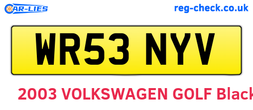 WR53NYV are the vehicle registration plates.