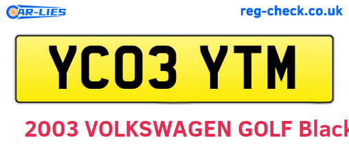 YC03YTM are the vehicle registration plates.