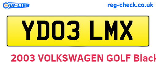 YD03LMX are the vehicle registration plates.