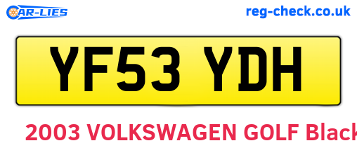 YF53YDH are the vehicle registration plates.