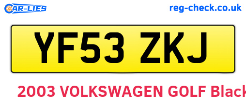 YF53ZKJ are the vehicle registration plates.