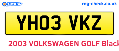 YH03VKZ are the vehicle registration plates.