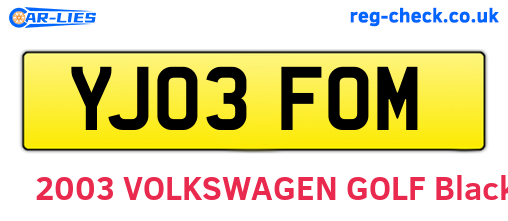 YJ03FOM are the vehicle registration plates.