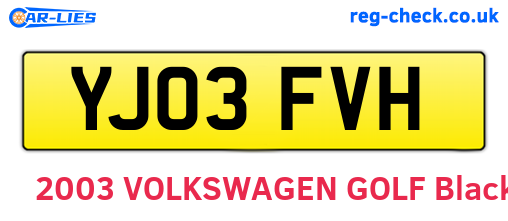 YJ03FVH are the vehicle registration plates.