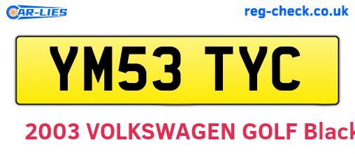 YM53TYC are the vehicle registration plates.