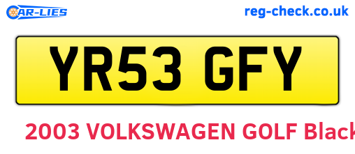 YR53GFY are the vehicle registration plates.