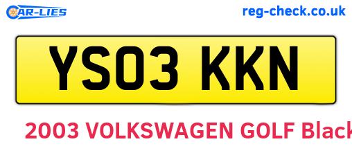 YS03KKN are the vehicle registration plates.