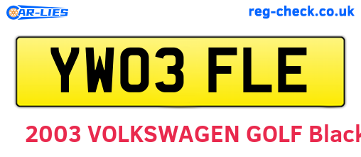 YW03FLE are the vehicle registration plates.