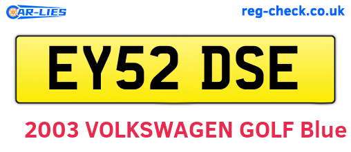 EY52DSE are the vehicle registration plates.