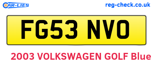 FG53NVO are the vehicle registration plates.