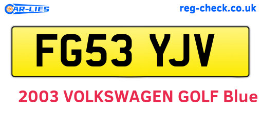 FG53YJV are the vehicle registration plates.