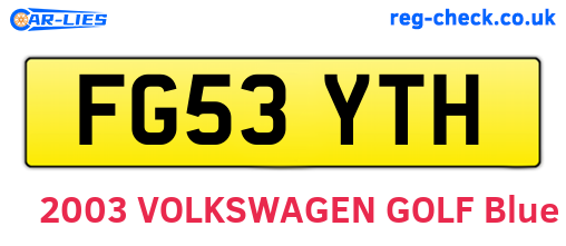 FG53YTH are the vehicle registration plates.