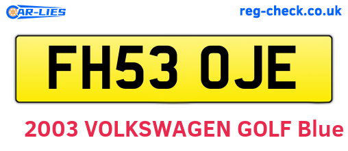FH53OJE are the vehicle registration plates.