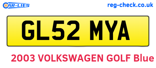 GL52MYA are the vehicle registration plates.