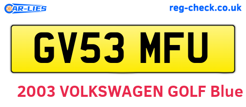 GV53MFU are the vehicle registration plates.