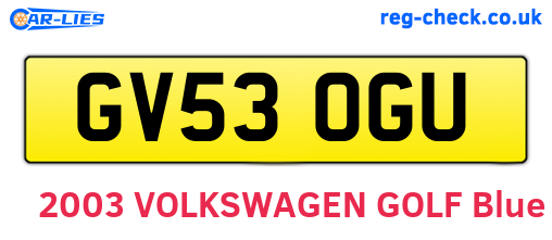 GV53OGU are the vehicle registration plates.