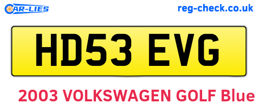 HD53EVG are the vehicle registration plates.