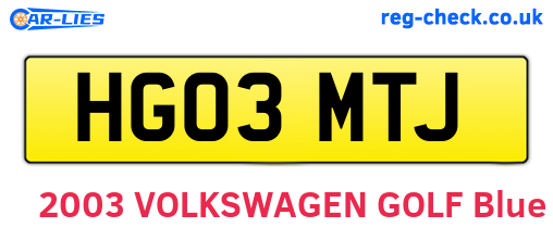 HG03MTJ are the vehicle registration plates.