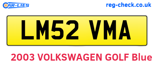 LM52VMA are the vehicle registration plates.