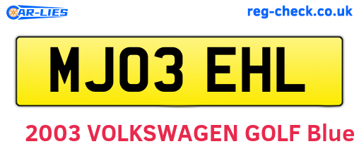 MJ03EHL are the vehicle registration plates.