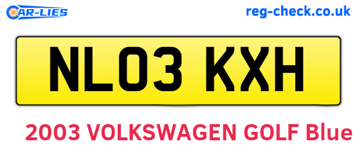 NL03KXH are the vehicle registration plates.