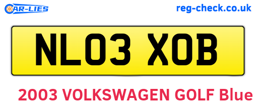 NL03XOB are the vehicle registration plates.