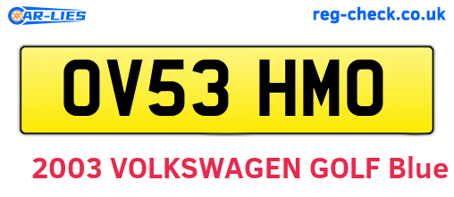 OV53HMO are the vehicle registration plates.