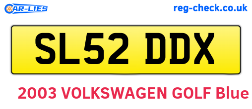 SL52DDX are the vehicle registration plates.