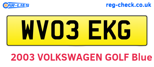 WV03EKG are the vehicle registration plates.