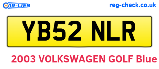 YB52NLR are the vehicle registration plates.