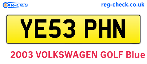YE53PHN are the vehicle registration plates.