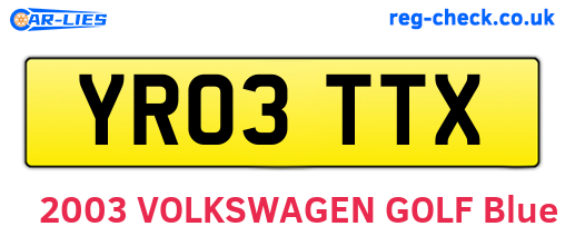 YR03TTX are the vehicle registration plates.