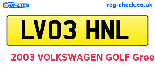 LV03HNL are the vehicle registration plates.