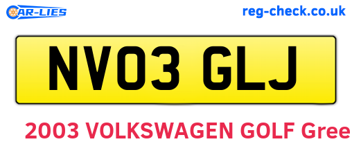 NV03GLJ are the vehicle registration plates.
