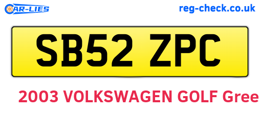 SB52ZPC are the vehicle registration plates.